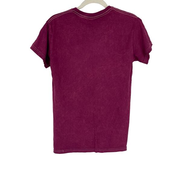 Officially Licensed Nirvana Nevermind Smiley Grunge Tee Magenta Acid Wash Small - Picture 2 of 7